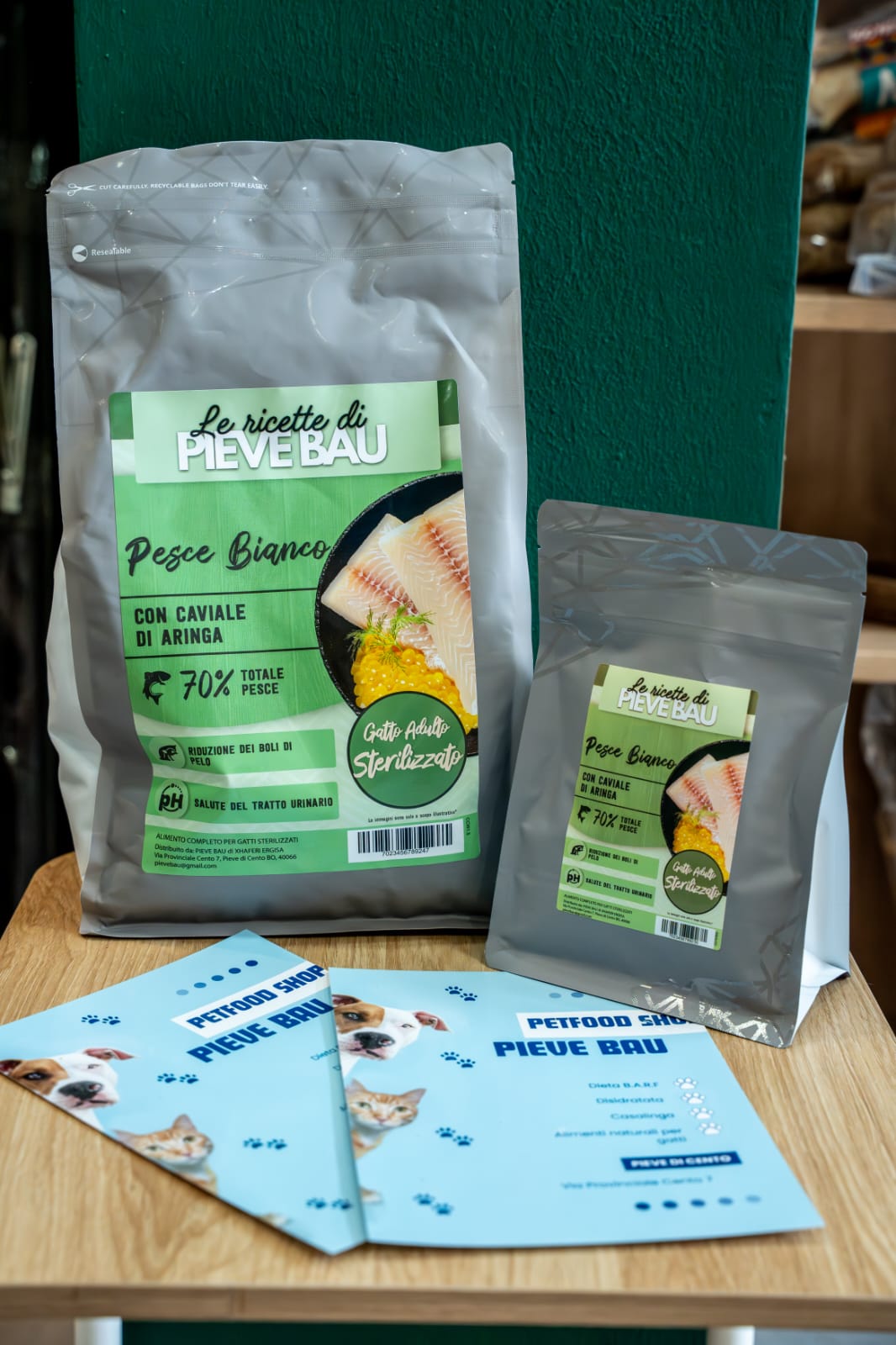 Croccantini pesce bianco grainfree Le ricette di Pieve Bau-gatto adulto sterelizzato